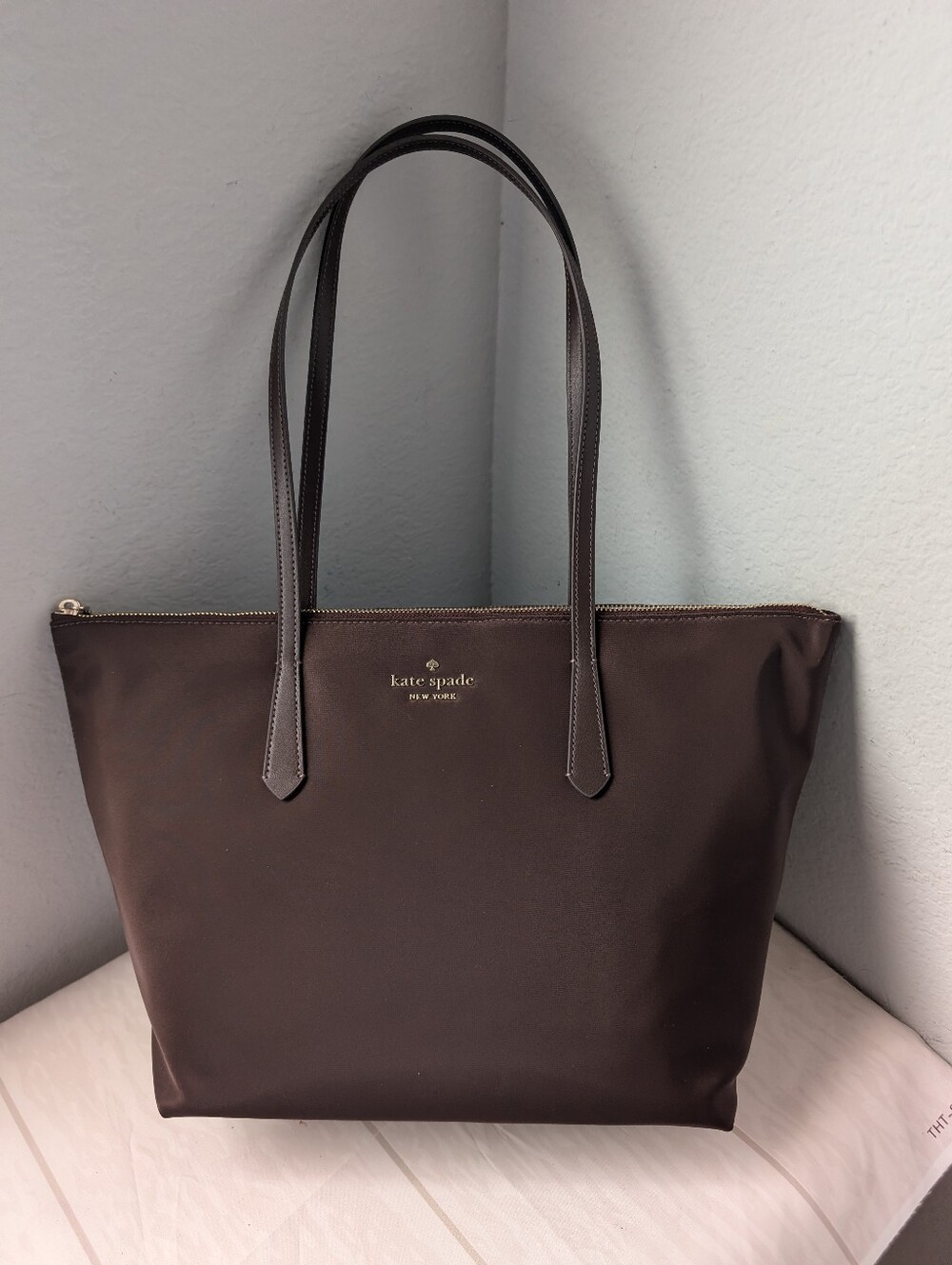 NWT Kate Spade KC455 Kitt Medium Nylon Tote in Hot Fudge